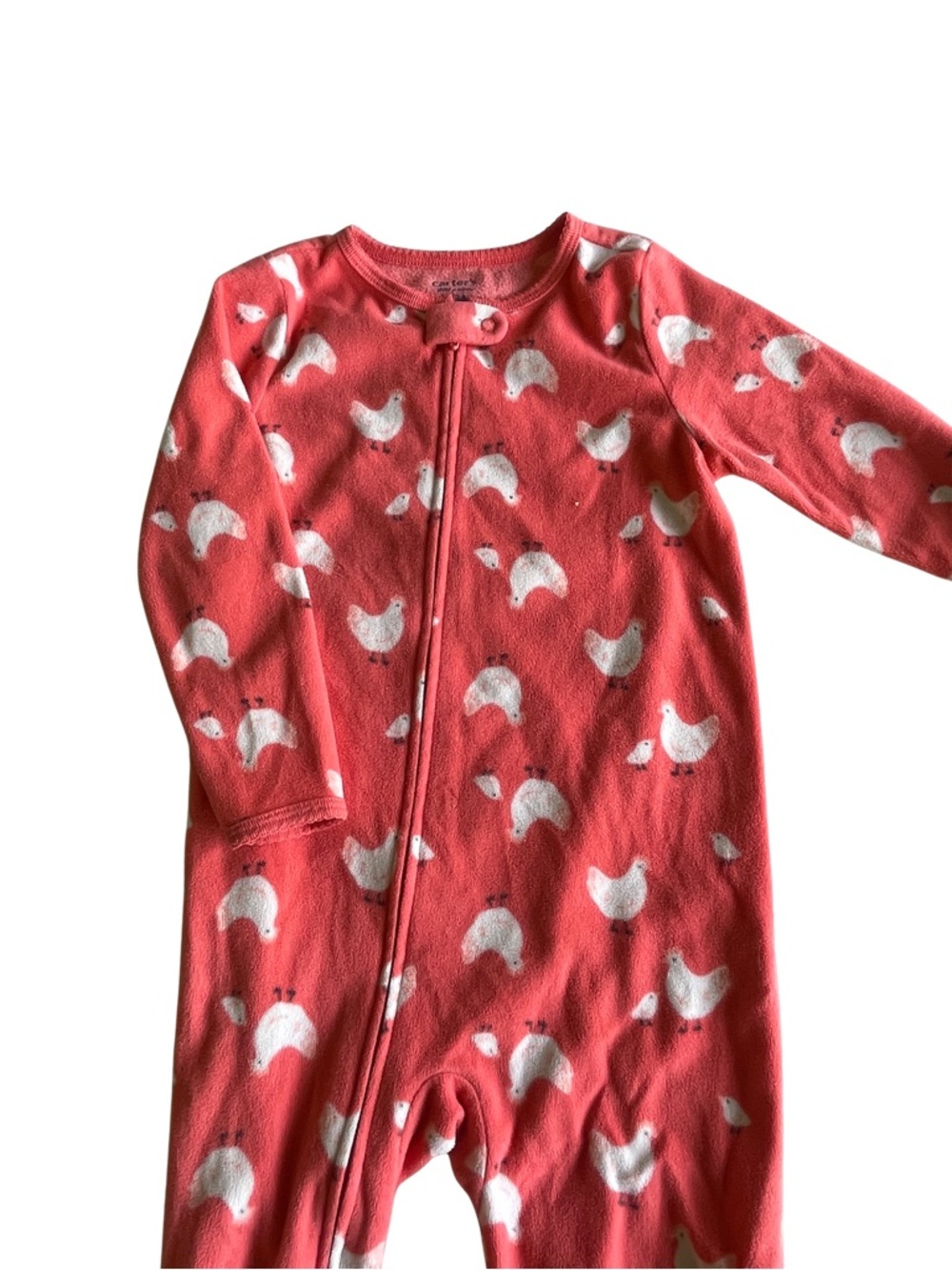 Chick Print Kids Pajamas - Cozy Zip Sleeper
